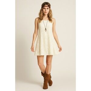 Free People Miles of Lace Ivory Tank Dress S Indie Sleaze Feminine Festival Boho